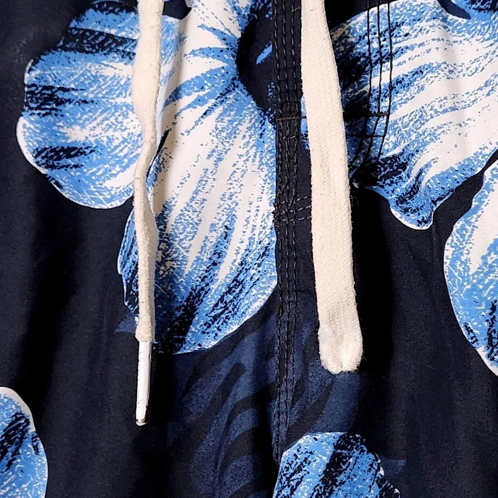 Abercrombie & Fitch Mens‎ Blue Hibiscus Floral Board Shorts Navy Size Large L